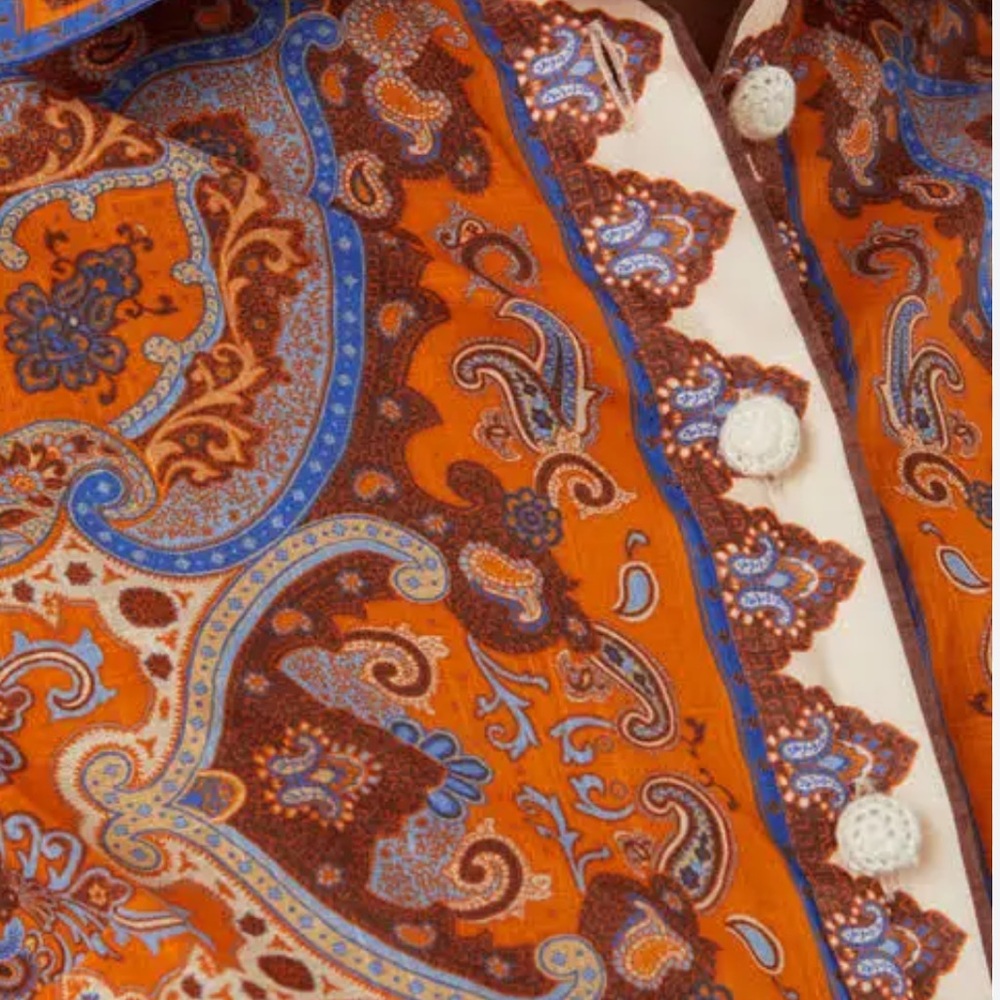 🆕 Zimmermann Halcyon paisley printed cotton shirt NWT - Picture 8 of 11